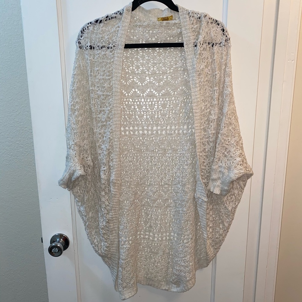 Cream Knit Boho Cardigan